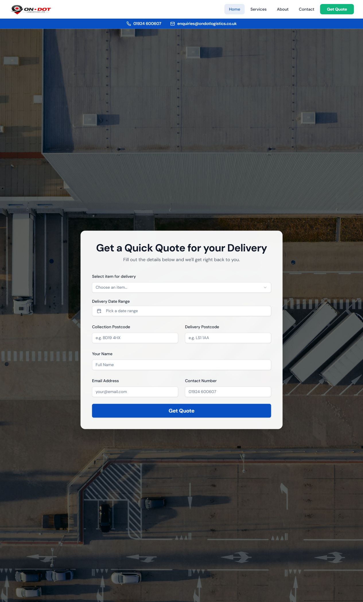OnDot Logistics homepage